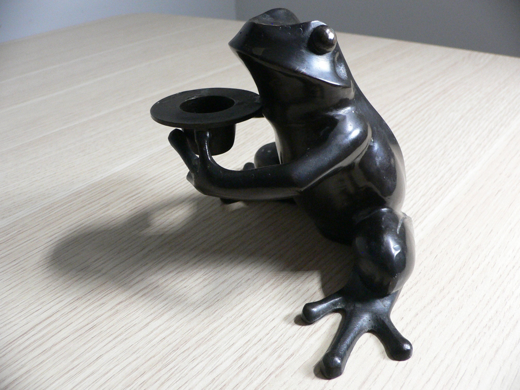 Vintage Restoration Hardware Bronze Frog Candle Holder.cast Etsy