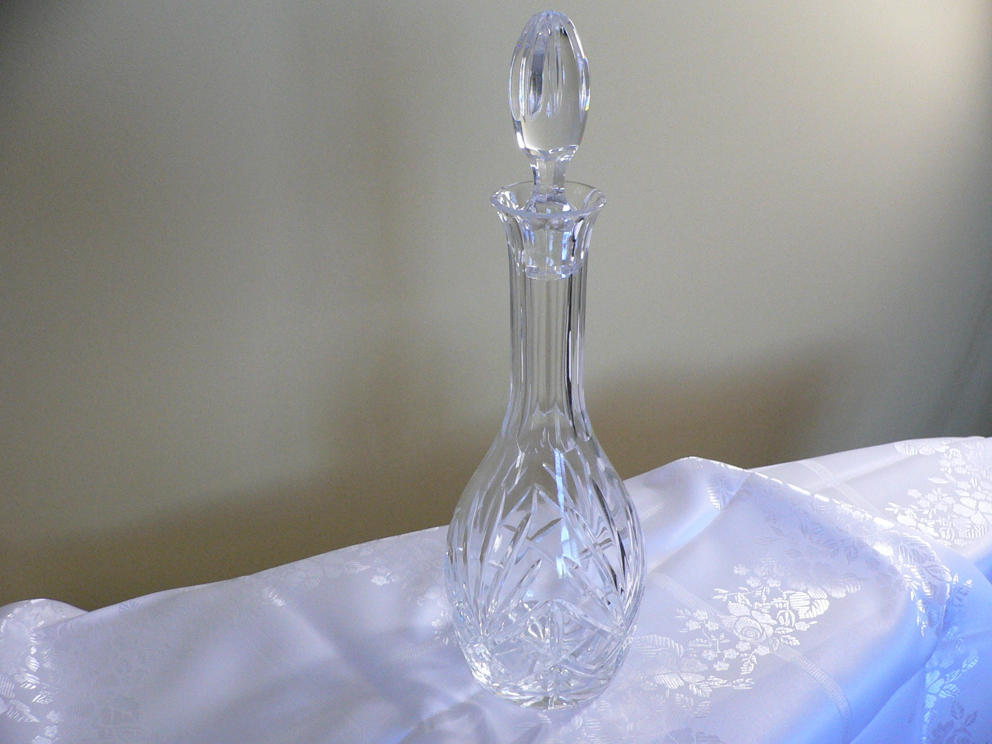 Vintage Decorative Crystal Decanter With Stopper.retro Wine Etsy