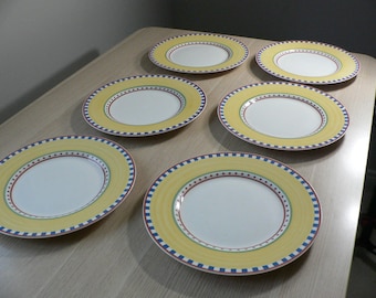 Villeroy & Boch Switch 3 Costa Bread Plates Set, Blue Green Rim