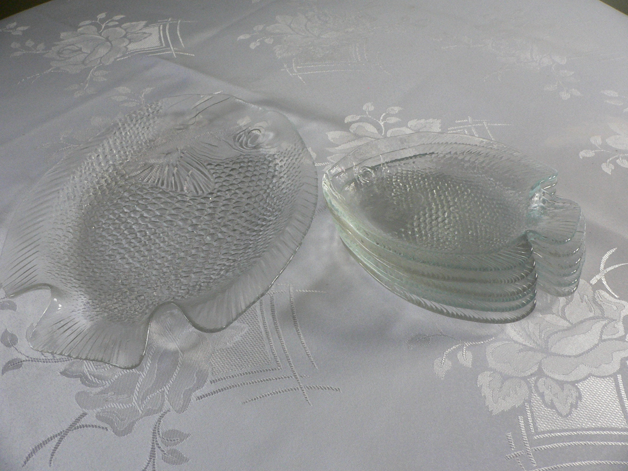 Vintage Arcoroc France Fish Shaped Glass Plates Set of 7.retro Etsy