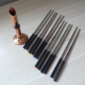 Set di forchette per fonduta Vintage Spring Switzerland: acrilico e acciaio inossidabile