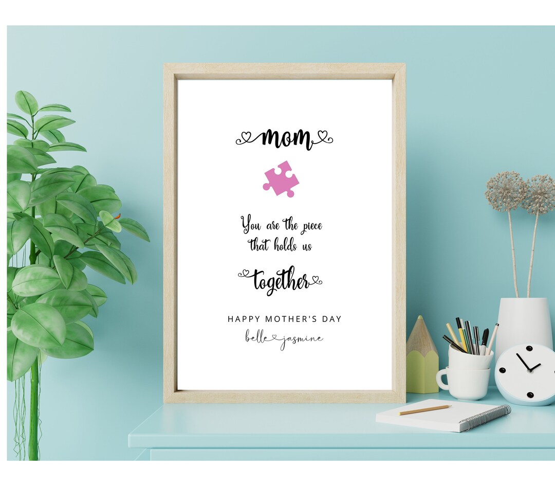 Personalized Wall Art, Mom Gift From Daughter, Custom Mother's Day