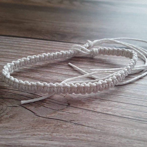 Hemp tie square knot bracelet