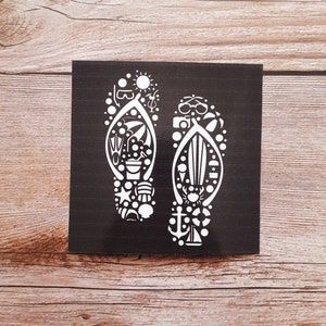 Sandal waterproof vinyl stickers,  flip flop waterproof vinyl stickers