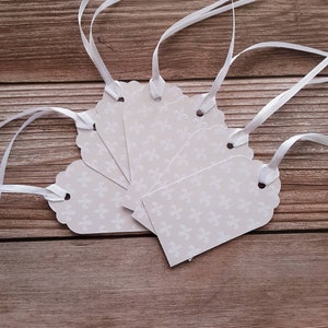 24 white cardstock gift tags