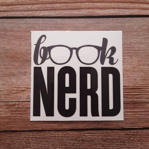 Book nerd waterproof decal, book nerd sticker