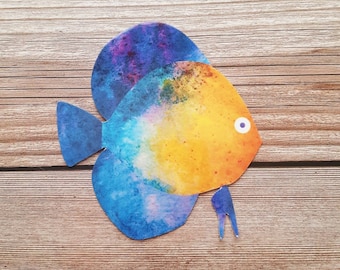 Colorful fish waterproof vinyl decal