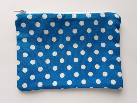 Small Poke and Dot Zipper Pouch, Zipper Pouch, Poke a Dot Pouch, Pouches, Gift Ideas, Handmade Pouch, Blue Pouch - Etsy