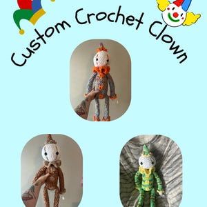Crochet Clown Plushies Custom Made