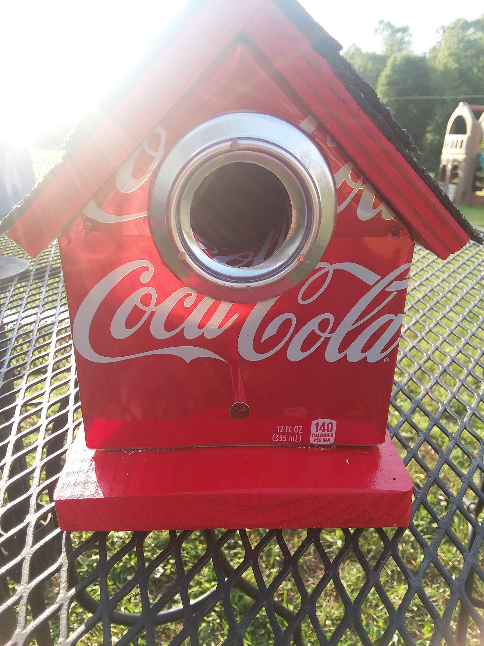 Coca Cola aluminum can birdhouse Etsy