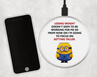 Minions - USB Fast Wireless Charging Pad in Black or Silver.