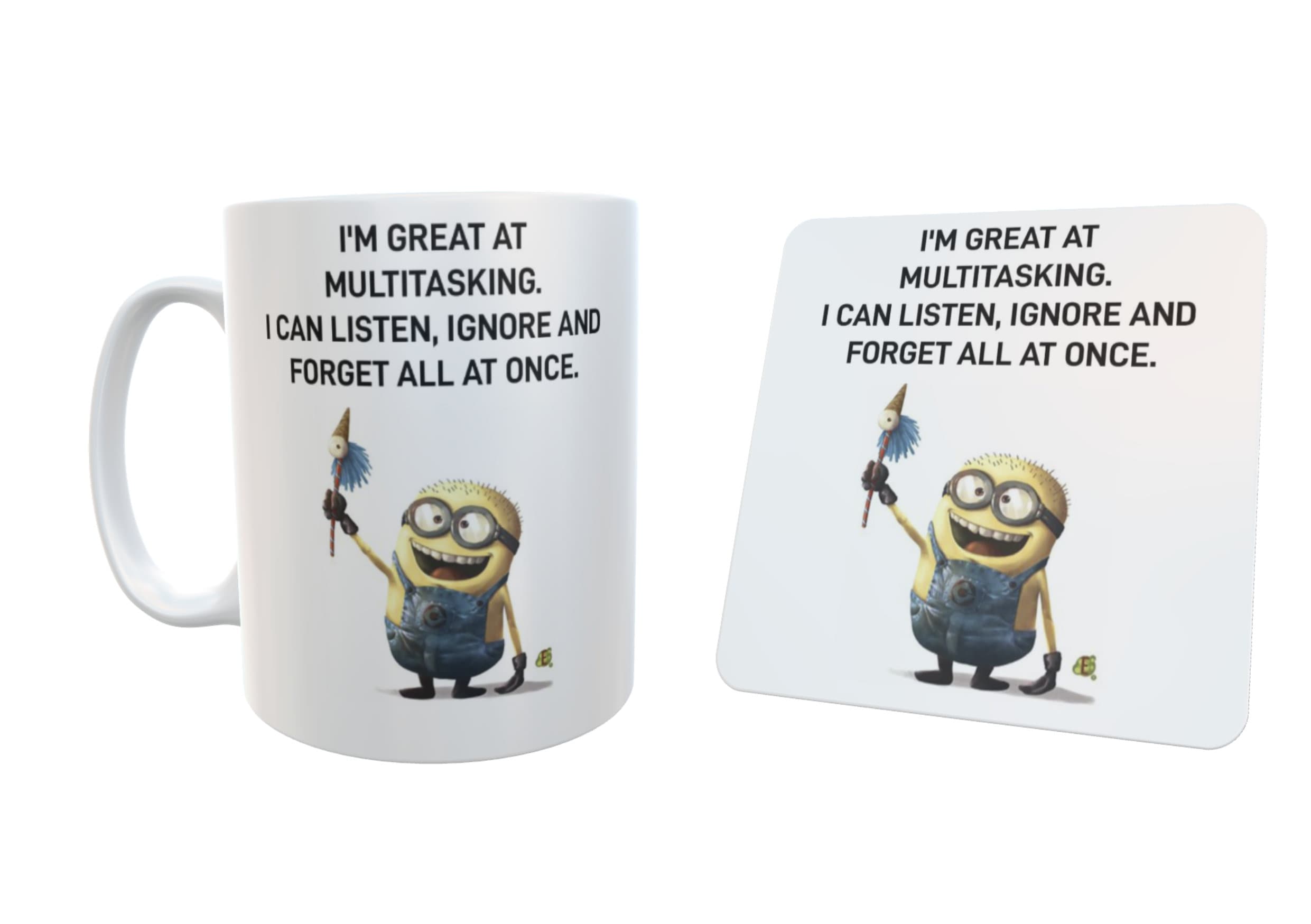 I'm Great at Multitasking - From Our Minions Collection  Glossy Mug,  Coaster or Set of Both - Etsy
