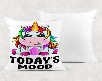 Todays Mood - Bright White 40cm & 30cm Sq Soft Feel Cushion Cover -  Unicorn Cushion Series