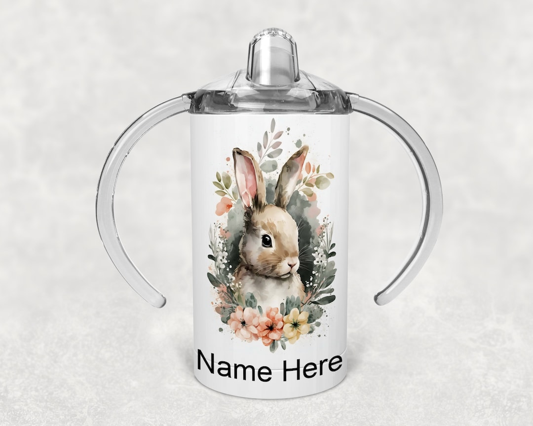 Bunny Rabbit - 12oz Stainless Steel Sippy Cup With Two Lids (sippy Lid ...