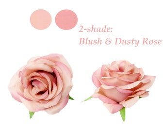 Handcrafted Blush & Dusty Rose Artificial Rose Blooms: DIY Corsage Supplies