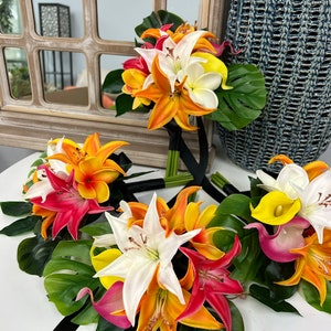 Shipping from GA, USA-Real touch Plumerias Frangipani flower head bloom no stem centerpiece corsage boutonniere arrangements image 5