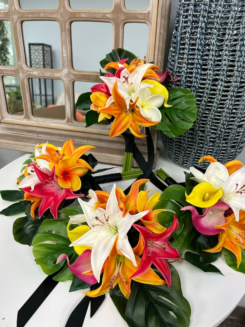Shipping from GA, USA-Real touch Plumerias Frangipani flower head bloom no stem centerpiece corsage boutonniere arrangements image 5