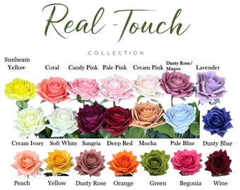 Moisturized Finish-17" Real Touch Rose Stem for Floral Arrangement, Corsage, Boutonniere