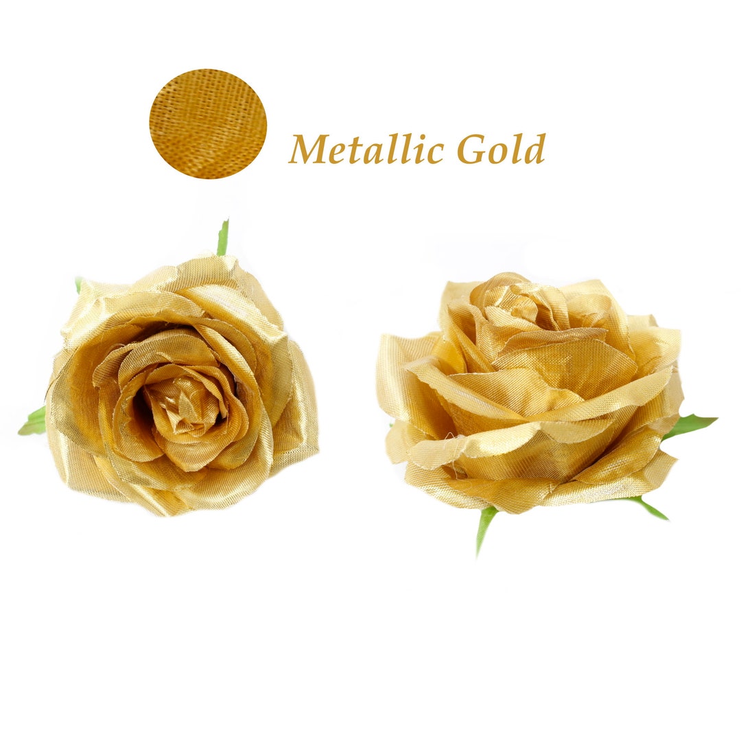Handcrafted Classic Silk Rose-metallic Gold Artificial Roses: DIY Cake ...