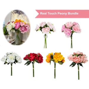 5-stem Bundled-Real Touch Peony Blossom