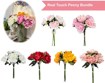 5-stem Bundled-Real Touch Peony Blossom