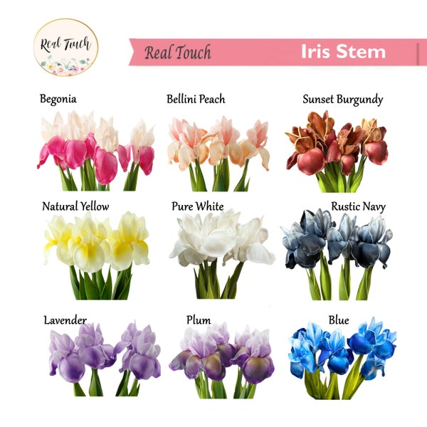 18inch long Real Touch Bearded Iris Stem Home office Decor long lasting lifelike quality