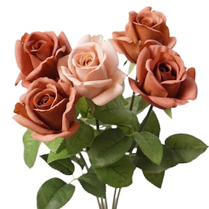 Pack of 6-Real Touch Ultra Realistic Moisturized Coating Artificial Flowers