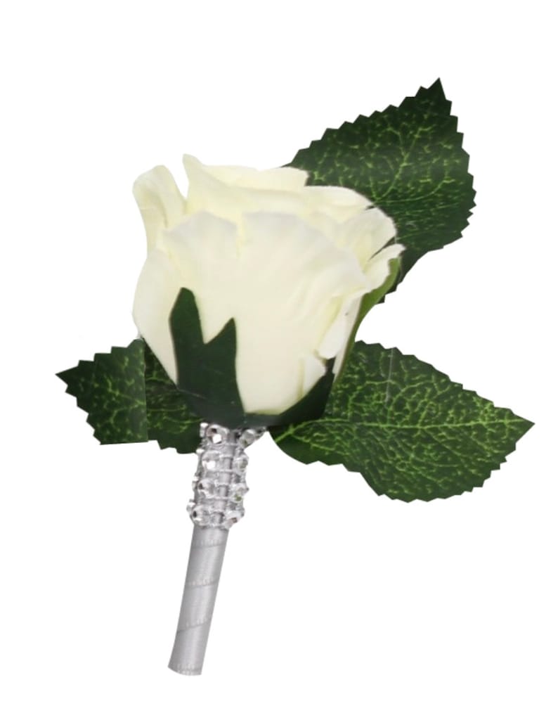 5pc Pin & Ribbon Wrapped Bling Boutonniere Flower Holder Etsy