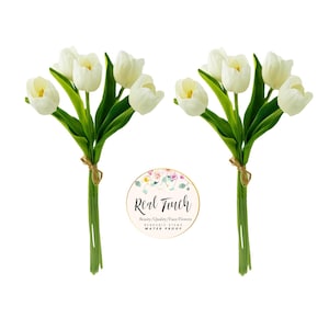 Ivory Tulip Bouquet: Soft Touch Artificial Flowers, 10 Stems