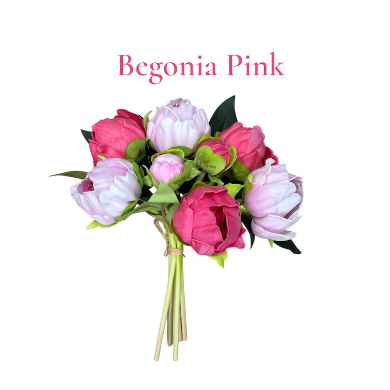 Real touch Artificial Peony Bouquet-Floral Arrangement Home Decor Wedding Bouquet Centerpiece image 10