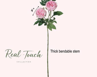 Pivoine artificielle réaliste et élégante de 32 po.