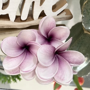 Shipping from GA, USA-Real touch Plumerias Frangipani flower head bloom no stem centerpiece corsage boutonniere arrangements image 2