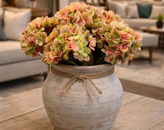 Pack of 6-Large Bloom-19"-Quality Faux Hydrangea soft PEVA film petals-Perfect Fall Color Decor