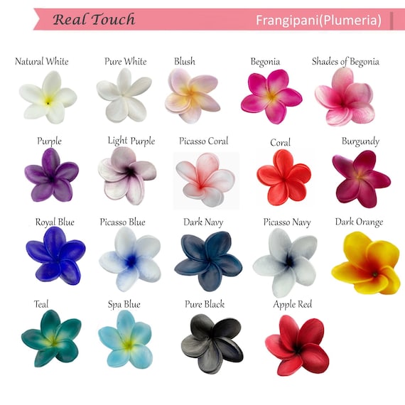Real Touch Frangipani Flower Head-stemless: Plumeria Hairpiece
