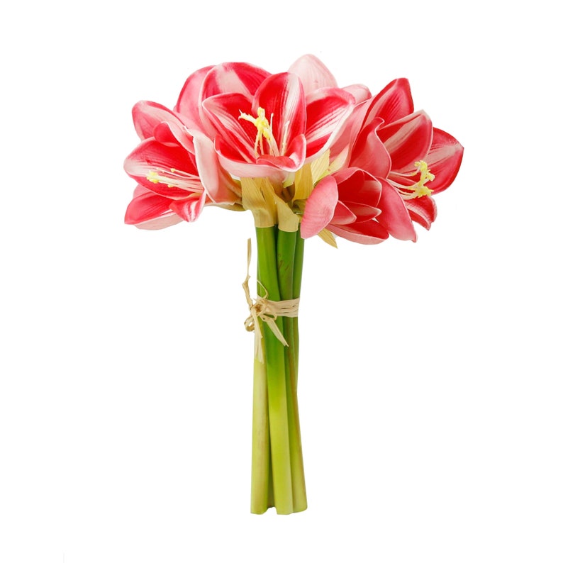 Premium Real Touch Artificial Amaryllis Bouquet 8 Blooms and Etsy