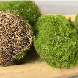 Set of 6 Large sizes of Realistic Decorative Faux Moss Balls for Crafts & Home Decor