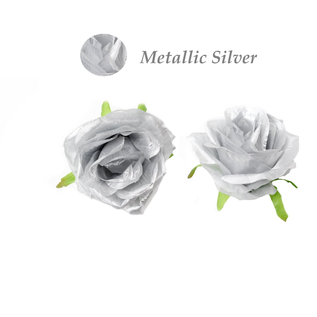 Handcrafted Classic Silk Rose-metallic Silver Roses: DIY Flower Wall ...