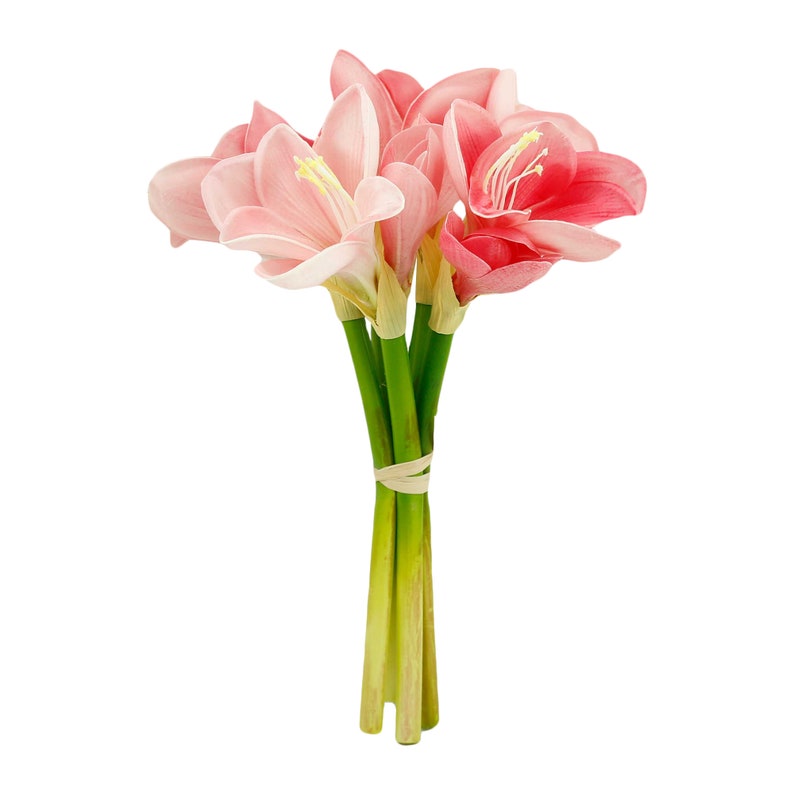 Premium Real Touch Artificial Amaryllis Bouquet 8 Blooms and Etsy