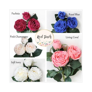 Local vendor-Real Touch Premiun real touch rose with 3 flowers-English large bloom garden rose