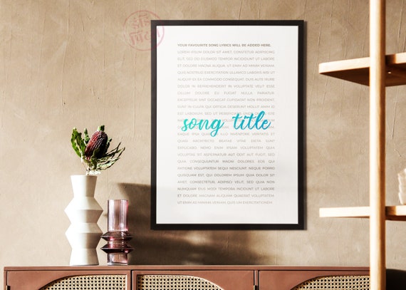 Custom Lyrics Wall Art Printable Poster Minimalist Song - Etsy