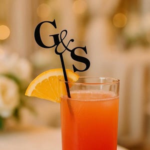 Personalized Drink Stirrers | Custom Cocktail Stir Sticks for Weddings, Parties, & Special Events | Elegant Stirrers | Initialed Stirrer