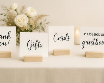 Wedding Set - Thank you, Gifts, Cards, Sign Our Guestbook. Bundled | Chose color of acrylic