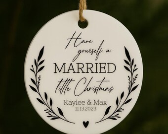 Personalized Newlywed Christmas Ornament: Custom Acrylic Keepsake