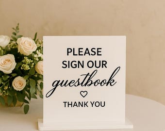 Minimalist Acrylic Guestbook Sign- Wedding & Event Decor