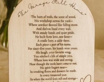 Personalized Memorial Poem Plaque: Engraved Wood Tribute Gift