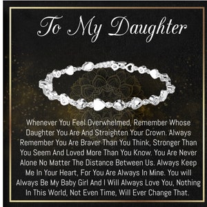 925 Silver Daughter Bracelet, Daughter Birthday gifts, Daughter gift from dad, Daughter Gift from Mom, Daughter jewelry