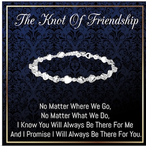Sterling Silver Knot of friendship gift, Friend forever, Best friend bracelet, Best friend gift, Gift for friend, friendship
