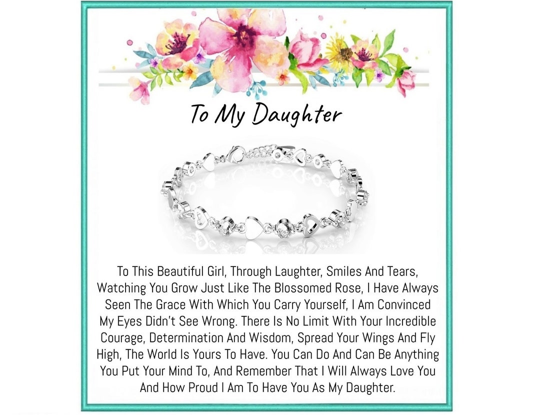 Sterling Silver Daughter Bracelet Daughter Birthday Gift From Mom ...