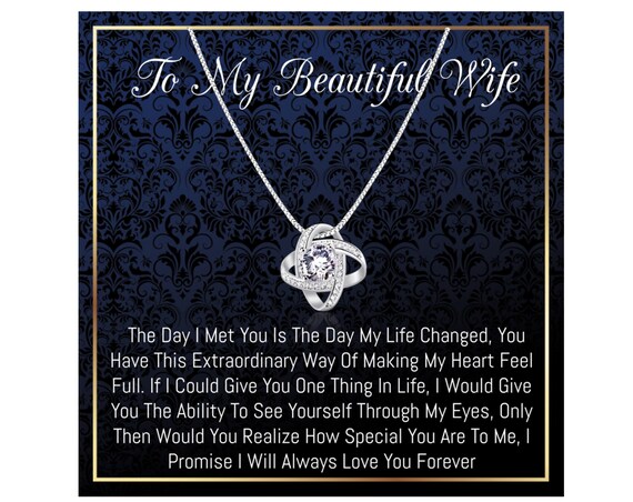 Sterling Silver My Wife Necklace Anniversary Gift for Wife