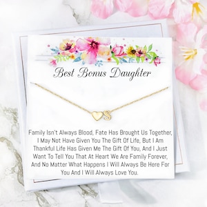 Personalized Initial Bonus Daughter necklace, Step Daughter Gift, Bonus Daughter Necklace, Stepdaughter
